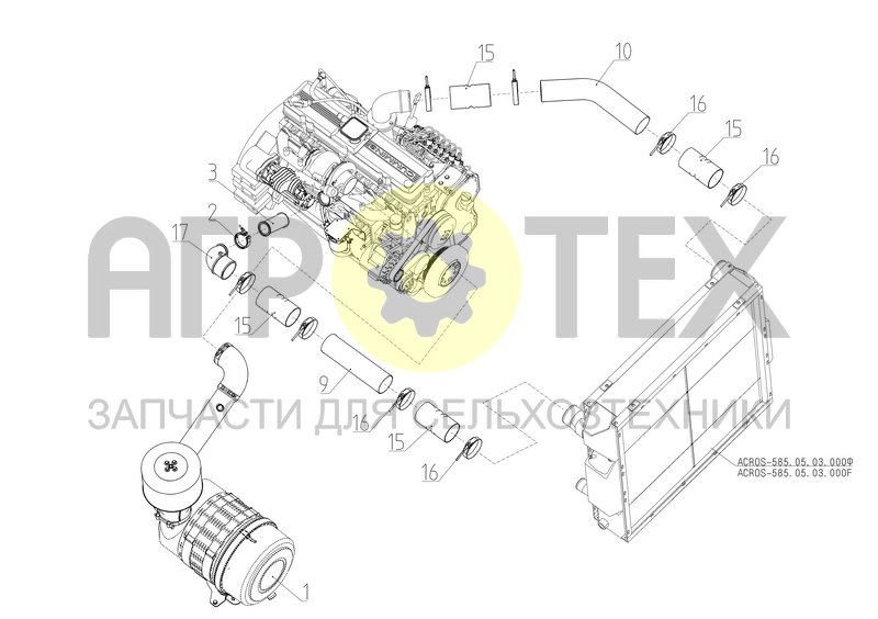 Система питания воздухом (ACROS-585.05.02.000Ф) (№15 на схеме)